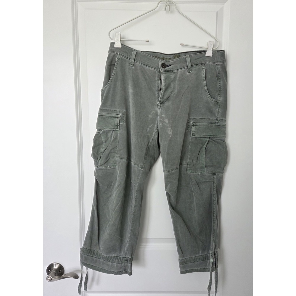 Y2K RICH & SKINNY Cargo Pant 9" Rise Streetwear Utility Green Women 26